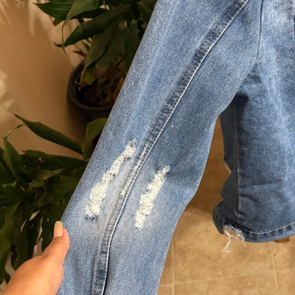 Highway Jeans Blue Distressed Jean Jacket - Picture 7 of 7